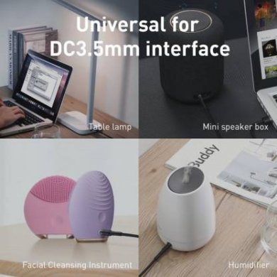 CADKLF-G1 Baseu cabo USB para DC 3.5mm Cafule 2A 1m preto