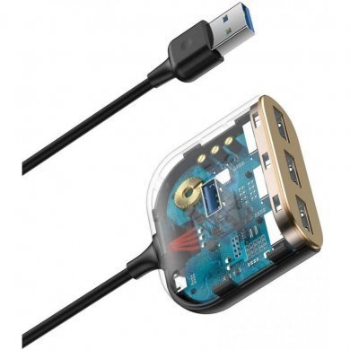 CAHUB-AY01 Baseus HUB adaptador 4 em 1 Square Round USB