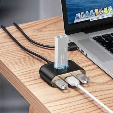 CAHUB-AY01 Baseus HUB adaptador 4 em 1 Square Round USB