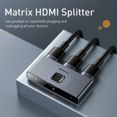 Baseus Splitter HDMI Matrix 4K 2 em 1