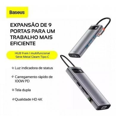 Baseus Docking Station 9 em 1 USB-C