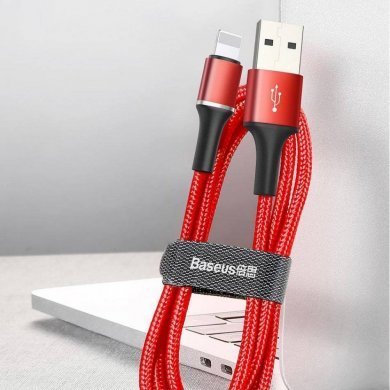 CALGH-B09 Baseus cabo USB lightning Halo 1m vermelho LED