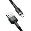 Baseus Cabo Lightning Cafule 2.4A USB 1 metro fio de cobre puro trançado em nylon de alta resistência e toque 
