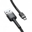 Baseus Cabo Micro USB Cafule 2.4A USB 1 metro fio de cobre puro trançado em nylon de alta resistência e toque 
