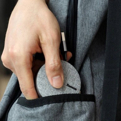 CAMLT-BYG1 Baseus cabo USB retrátil 3 em 1 cinza 3.5A 1.2m