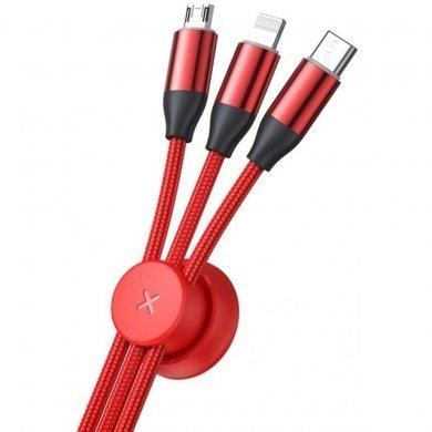 CAMLT-FX09 Baseus cabo USB 3 em 1 micro USB lightning USB-C