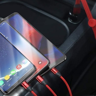 CAMLT-FX09 Baseus cabo USB 3 em 1 micro USB lightning USB-C