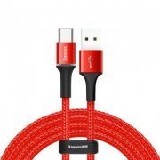 Baseus Cabo USB Tipo-C Halo com LED 2A Vermelho - 2 Metros