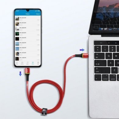 CATGH-K09 Baseus cabo USB tipo C Halo PD 2.0  2m vermelho