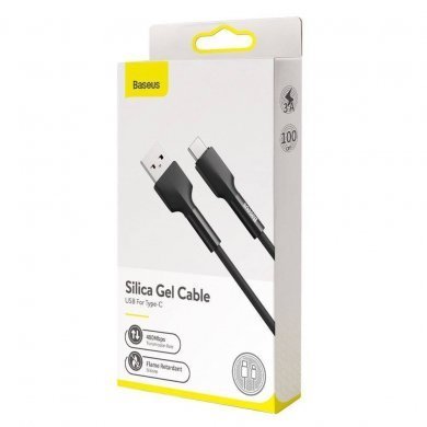 CATGJ-01 Baseus cabo USB 2.0 tipo C Silica Gel 1m preto