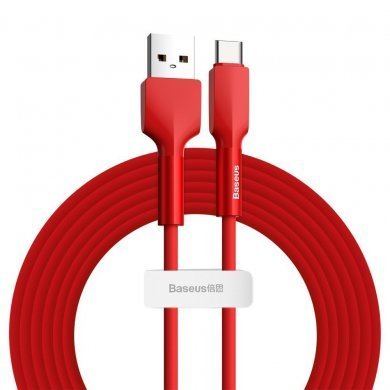 CATGJ-09 Baseus cabo USB-C 2.0 Silica Gel 1m vermelho
