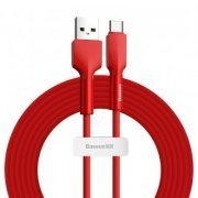 Baseus cabo USB 2.0 tipo C Silica Gel 1m vermelho revestimento em silicone taxa de transferência de 480Mbps