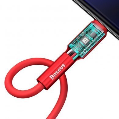 CATGJ-09 Baseus cabo USB-C 2.0 Silica Gel 1m vermelho