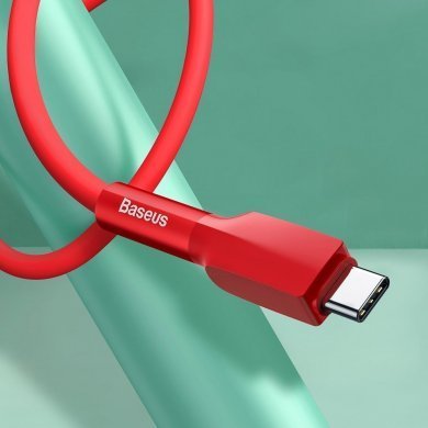 CATGJ-09 Baseus cabo USB-C 2.0 Silica Gel 1m vermelho