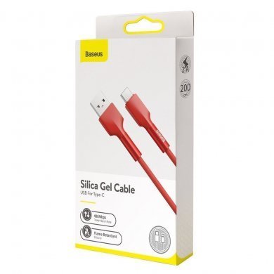 CATGJ-09 Baseus cabo USB-C 2.0 Silica Gel 1m vermelho