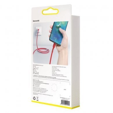 CATGJ-09 Baseus cabo USB-C 2.0 Silica Gel 1m vermelho
