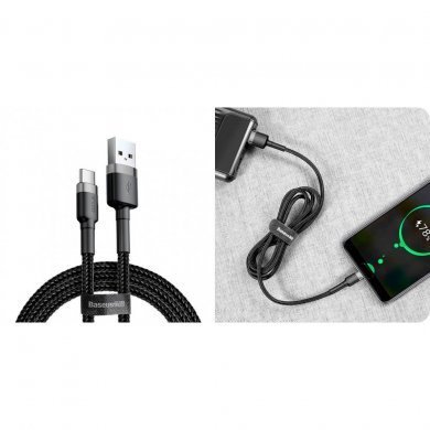 CATKLF-CG1 Baseus cabo Cafule  tipo C para USB 2A 2m preto