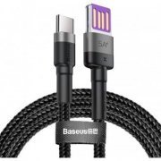 Baseus cabo USB tipo C Cafule HW 40W 1m preto fast charging trançado em nylon