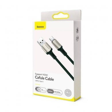 CATKLF-VA06 Baseus cabo USB tipo C Cafule VOOC 5A verde 1m