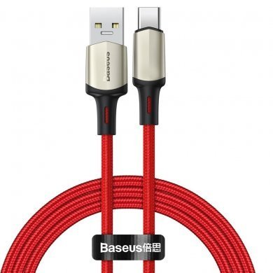CATKLF-VA09 Baseus cabo USB tipo C Cafule VOOC 5A vermelho 1m