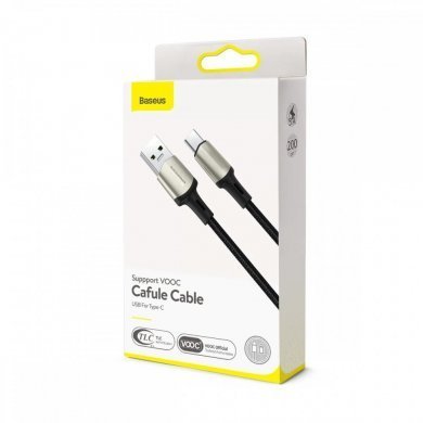 CATKLF-VB01 Baseus cabo USB tipo C Cafule VOOC 5A preto 2m