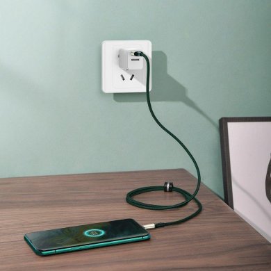 Baseus cabo USB tipo C Cafule VOOC 5A verde 2m