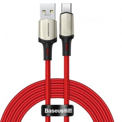 CATKLF-VB09 Baseus cabo USB tipo C Cafule VOOC 5A vermelho 2m