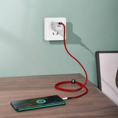 Baseus cabo USB tipo C Cafule VOOC 5A vermelho 2m