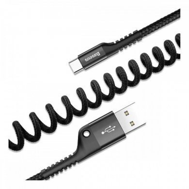 CATSR-01 Baseus cabo USB tipo C Fish-eye Spring 2A 1m preto