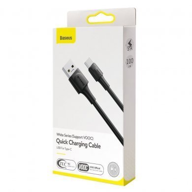 CATSW-F01 Baseus cabo USB tipo C suporte VOOC 5A 1m preto
