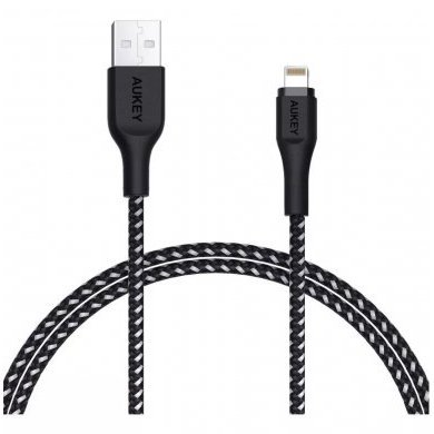CB-AL1P Aukey Cabo Lightning MFi USB 1 metro Preto