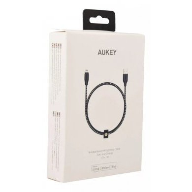 CB-AL2P Aukey Cabo Lightning MFi USB 2 metros Preto