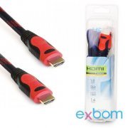 Exbom Cabo HDMI Macho 1.8M Blindado 1.4 com Malha e F