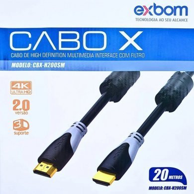 CBX-H200SM Exbom Cabo HDMI Macho 20M Blindado 1.4
