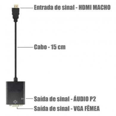 Exbom Conversor HDMI para VGA Femea