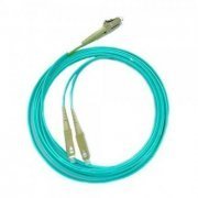 Cordão Duplex Multimodo LC/SC-UPC 10M om3 2 fibras 50/125 LC para SC polimento UPC, cor Acqua 10 metros