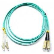 Cordão Duplex Multimodo LC/SC 1.5M om3 2 fibras 50/125 LC para SC polimento UPC, cor Acqua 1.5 metros