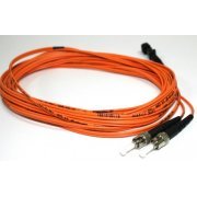 Cordão Duplex Multimodo MTRJ/ST 20M om1 2 fibras 62.5/125 MTRJ para ST, cor laranja 20 metros