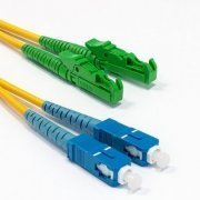 CORDÃO DUPLEX MONOMODO E2000/SC-APC OS2 20M 2 Fibras 9/125 OS2 E2000 para SC polimento APC, cor Azul 20 metros