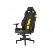 Corsair Cadeira T2 ROAD WARRIOR Preta/Amarela Gamer - Peso máximo suportado: 136Kg, Couro Sintético PU