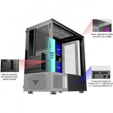 CG-01RU K-MEX Gabinete Gamer Bifrost 3 CG-01RU RGB