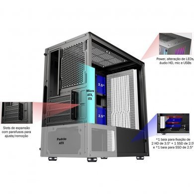 CG-02RU K-MEX GABINETE GAMER BIFROST 4 CG-02RU RGB
