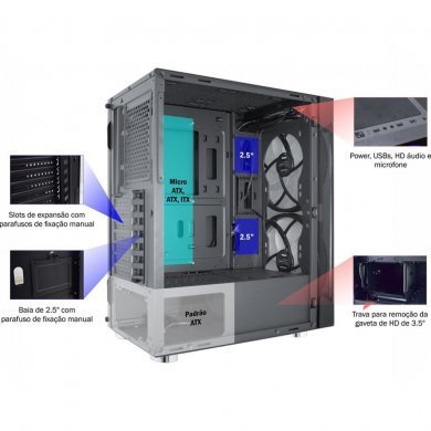 CG-04A1 Kmex Gabinete Anjo de Combate IV Torre ATX