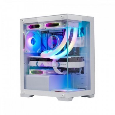 CG-W1H5 K-Mex gabinete gamer aquário Poseidon branco m-ATX