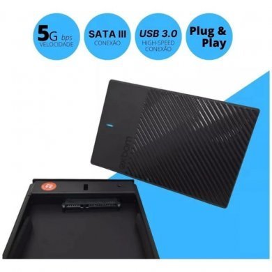 CGHD-36 Exbom Case Externo HD 2.5 SATA 3 USB 3.0 Preto