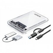 Exbom case externo HD 2.5 SATA 3 USB 3.0 prata USB-C 