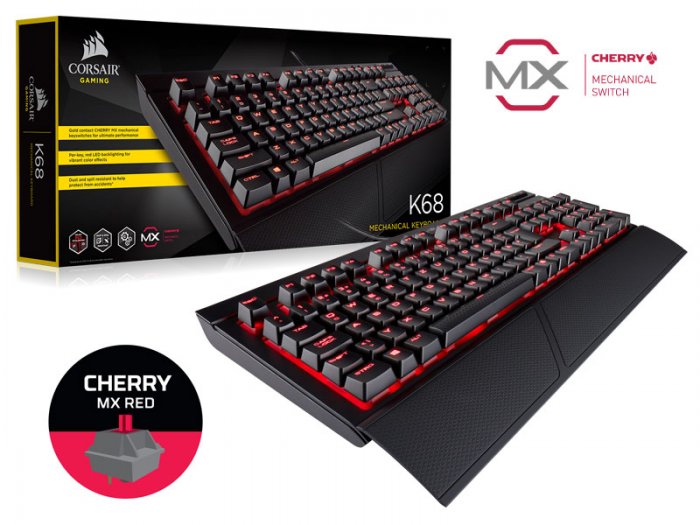 cherry　ポーラ CH-9102020-BR Corsair Teclado Gamer K68 Retroiluminacao Red