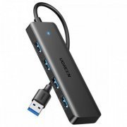 Ugreen hub USB 3.0 para 4 portas USB 3.0 5Gbps preto compatível com Windows, macOS e Linux