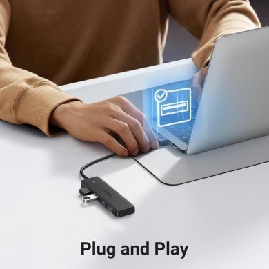 Ugreen hub USB 3.0 para 4 portas USB 3.0 5Gbps preto