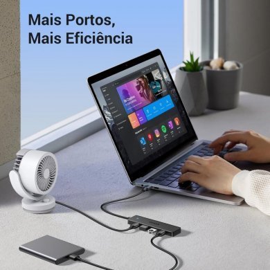 Ugreen hub USB 3.0 para 4 portas USB 3.0 5Gbps preto